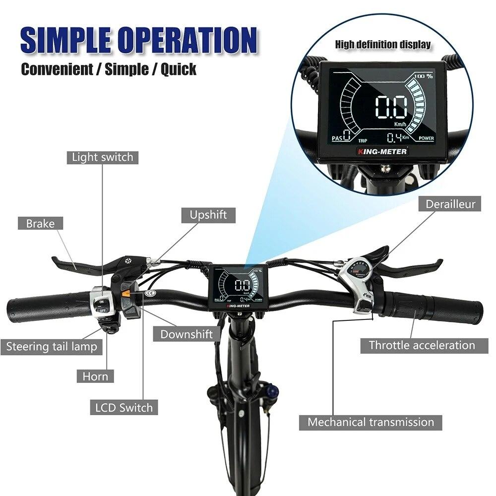 Folding Electric Bike Step Through Moped E-bike 20*4.0 inch Fat Tire 750W Motor 48V 18Ah Battery 150Kg Max Load