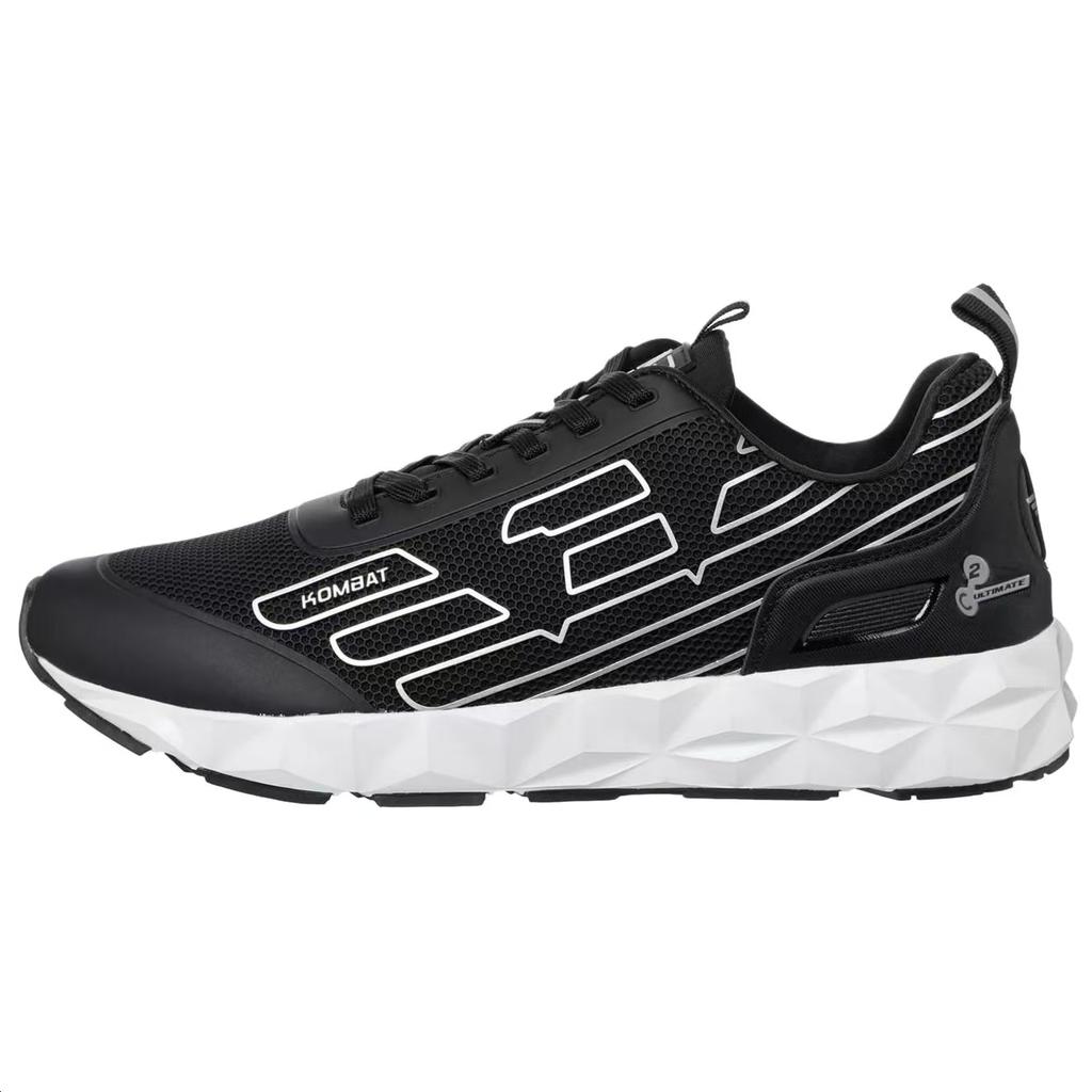 Emporio Armani EA7 Round Toe Lace-Up Flat Running Shoes Low Top Casual Shoes Men sneakers Black X8X154XK357K716
