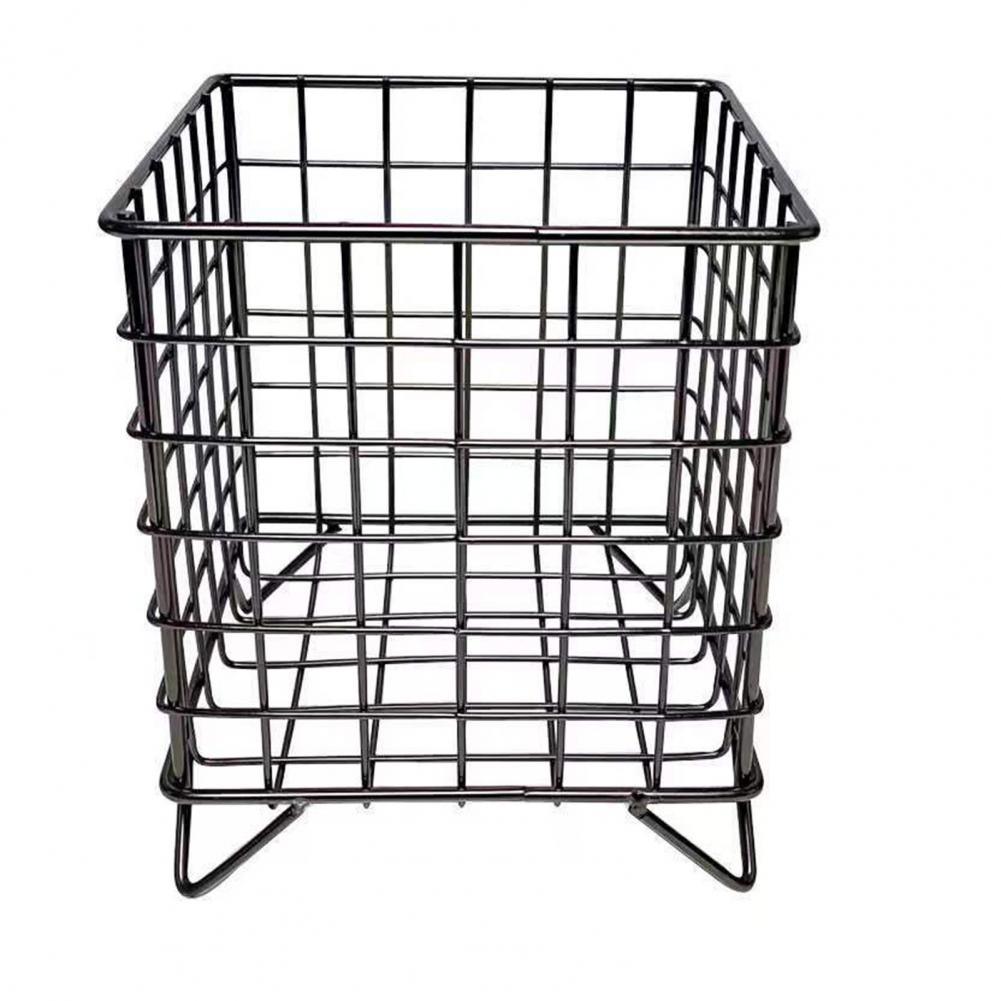 Iron Storage Rack Hollow Out Stainless Iron Wire Mesh Storage Basket Home Office Bathroom Desktop Case Organizer