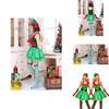 Premium Quality Women's Fashion Sexy Green Christmas Cosplay Elf Costume Dress Set