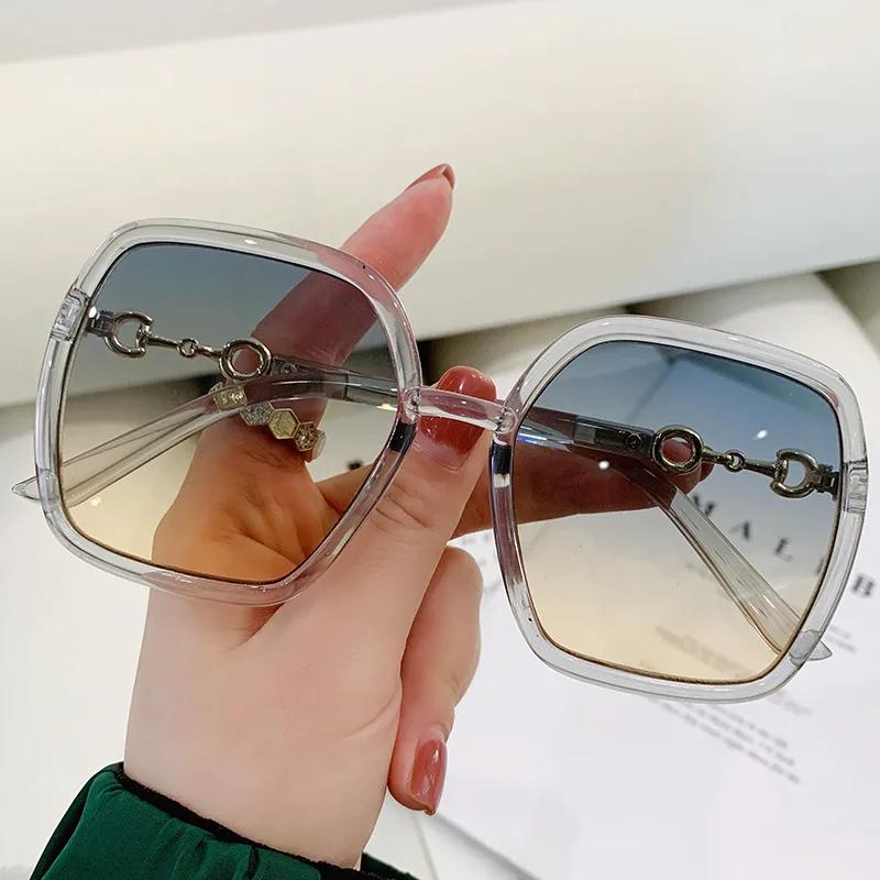 Black Square Oversized Sunglasses Women Big Frame Colorful Sun Glasses Female Unisex Gradient Glasses Uv400 Eyewear