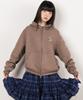 Webhouse Twister Star Button Zip-Up Hoodie - Brown