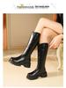 Women's Knee-High Thick-Soled Velvet Winter Boots - Warm Cotton, Height-Enhancing