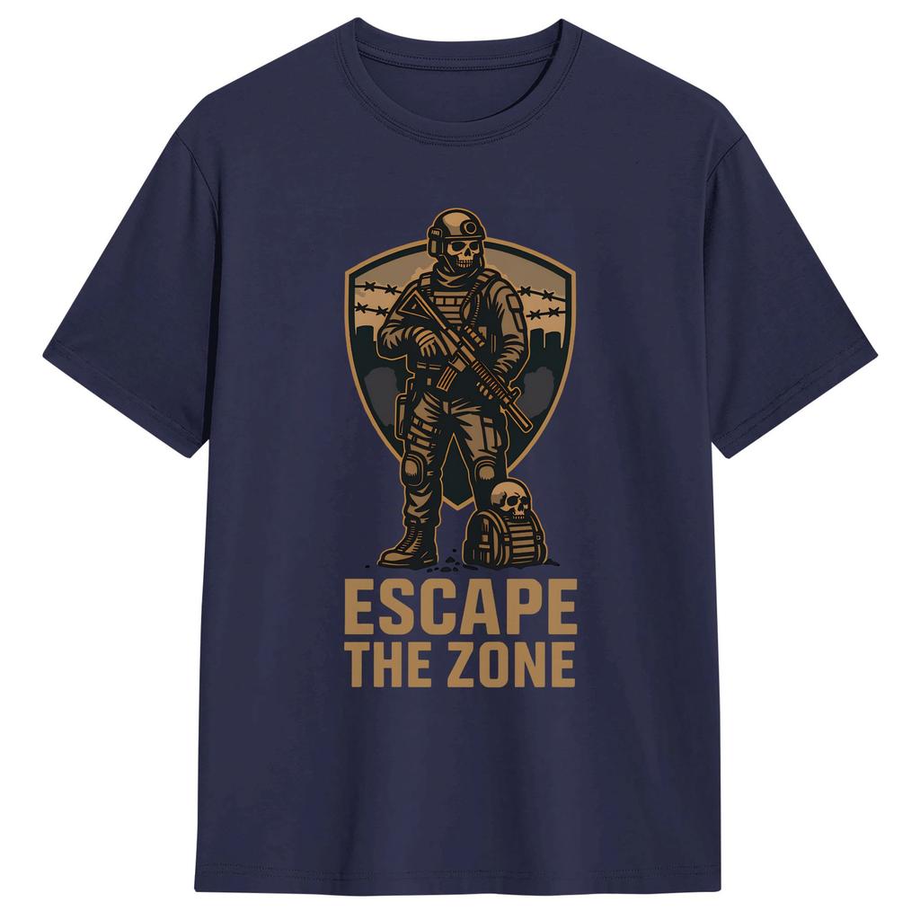 Unisexs T Shirt Escape the Zone Tactical TShirts Hippie Summer Tee Shirt Y2K Retro 100 Cotton Tops Gift