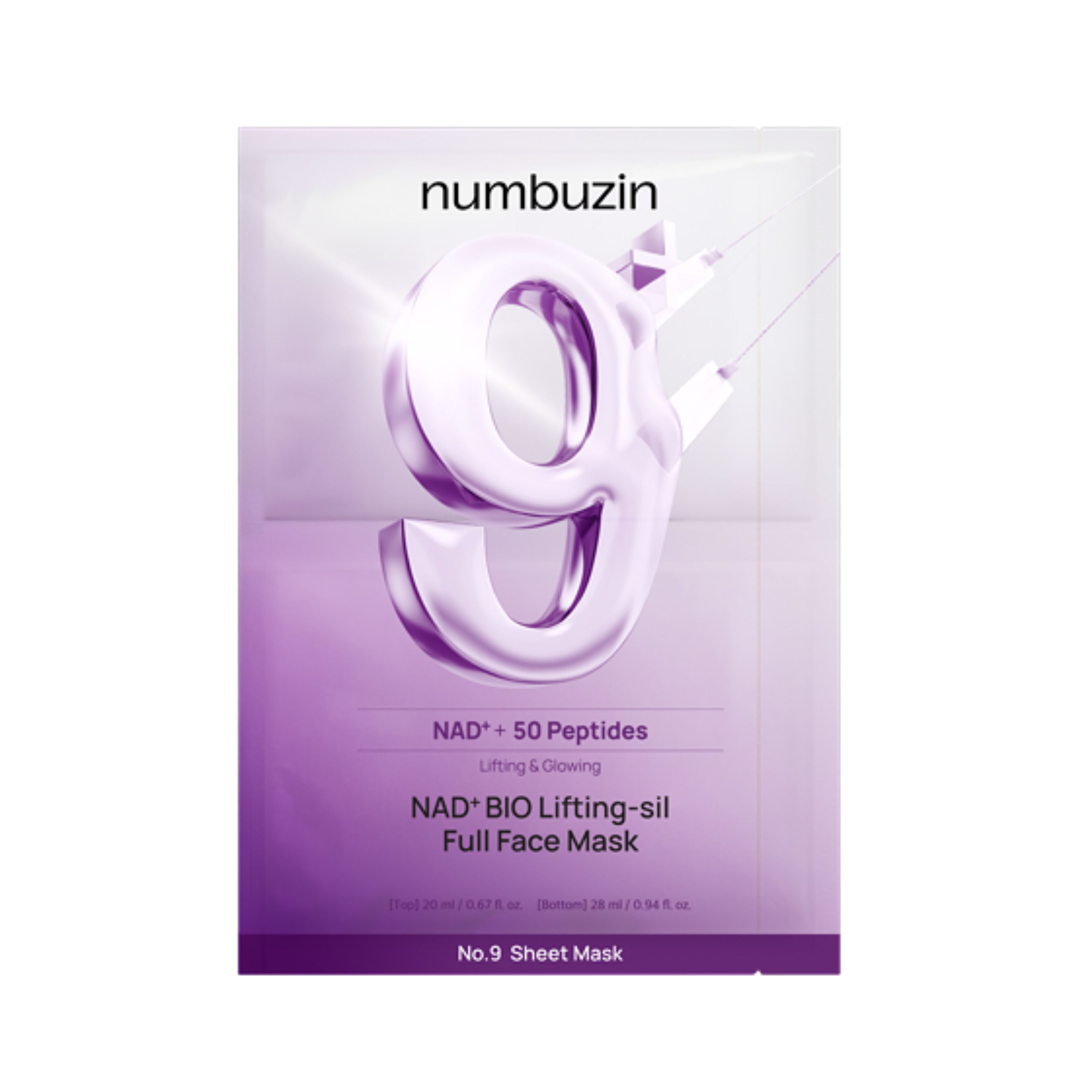 numbuzin No. 9 NAD Bio Lifting-sil Full Face Pack Sheet 4ea x 2 8 Sheets