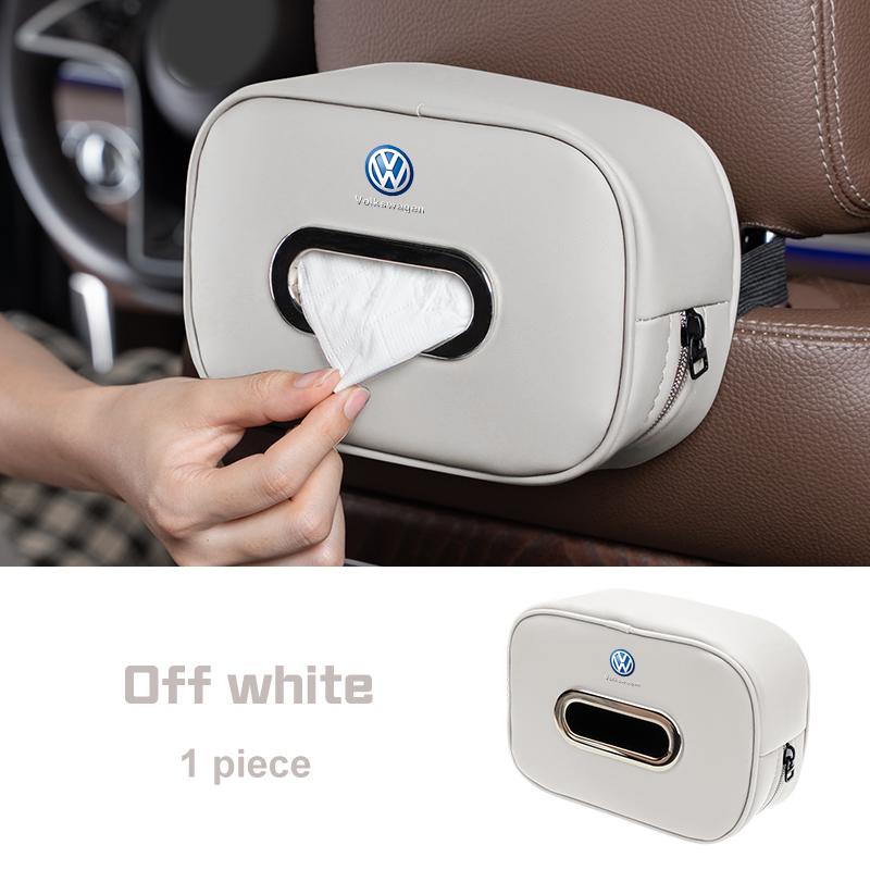 Vehicle Tissue Box Microfiber For VW GTI Polo Golf MK6 MK7 Passat B8 Tiguan T-ROC Leather Backrest Storage Paper Bag Accessories zj1