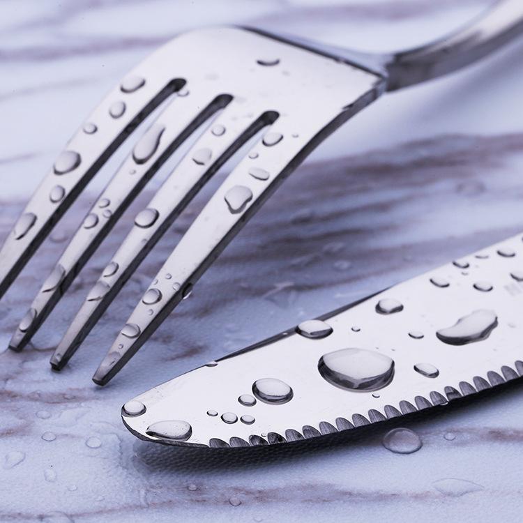 Stainless Steel Cutlery Set: Knife, Fork & Spoon - High-Grade Tableware for Hotels