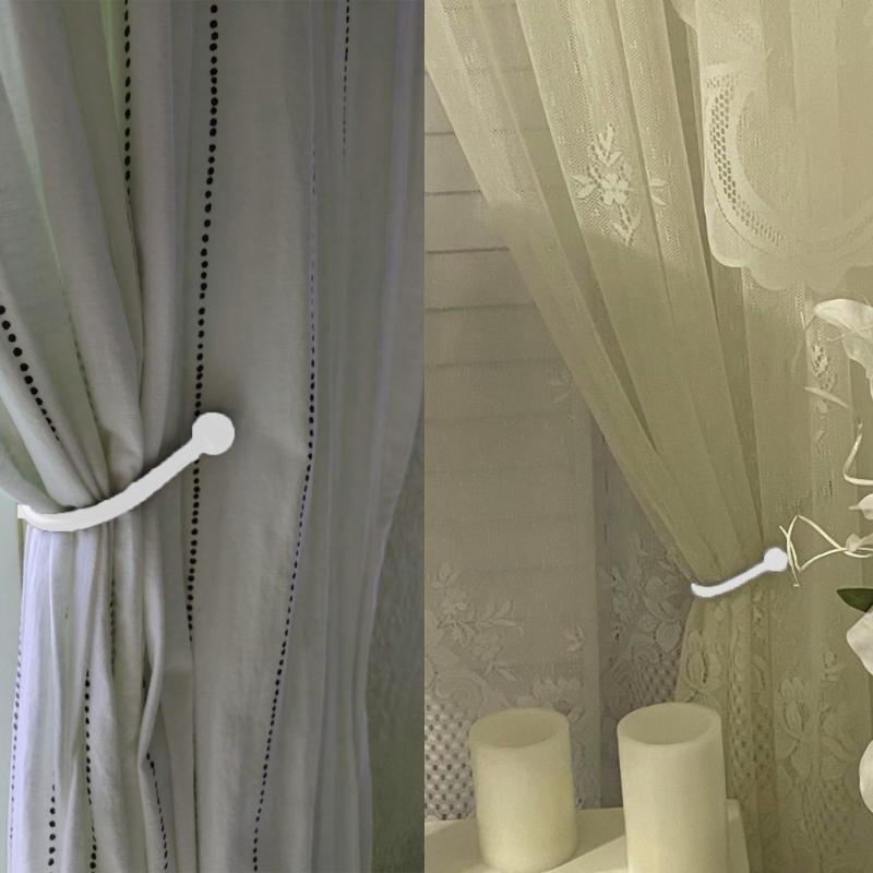 2/4pcs Curtain Holdbacks Decorative Drapery Holdbacks Wall Mounted Tieback Hook Drapery Door Hanger Easy to Install