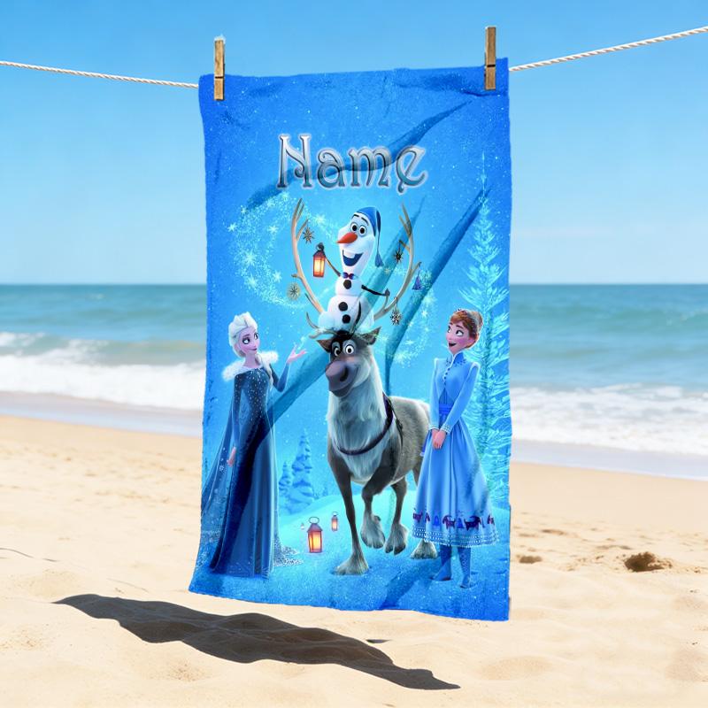 Custom Name Princess Fantasy Stylish Digital Printing Beach Towel Quick‑Drying Absorbent Blanket for Beach Pool Gym Travel