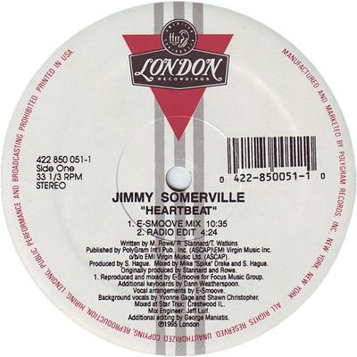 12inch Record JIMMY SOMERVILLE - Heartbeat 4228500511 London Records 1995 US Dance & Electronica Used