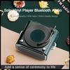 5W 6D Portable Solo Player Retro Record Player with Radio and TF Card Insertion Stereo Sound Effect Bluetooth Speaker 130*115*60mm
