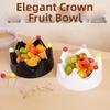 Crown Fruit Bowl with Fork Creative Snack Storage Plate Household Fruit Serving Plate  Restaurant