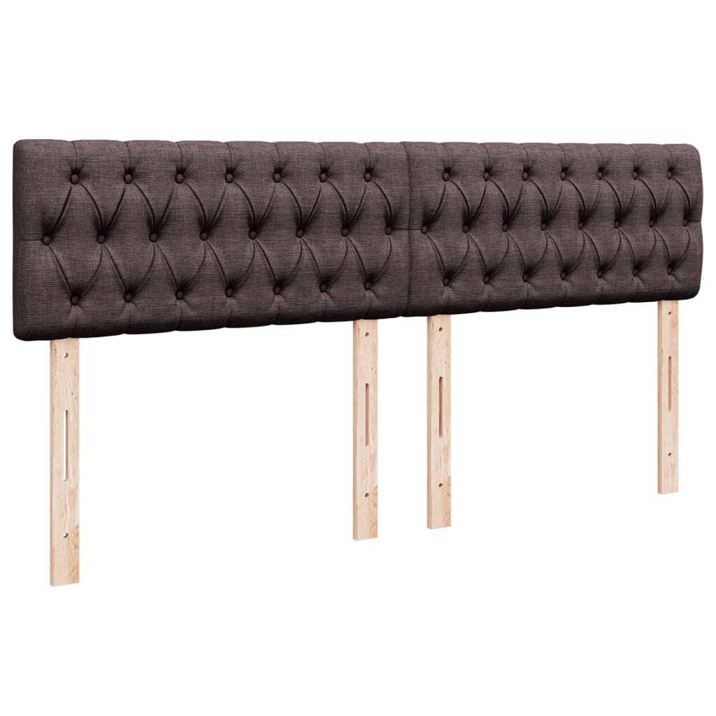 Box Spring Bed with Mattress Dark Brown 200x200 Cm Fabric