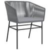 Garden Chairs 2 pcs with Cushions Grey Poly Rattan