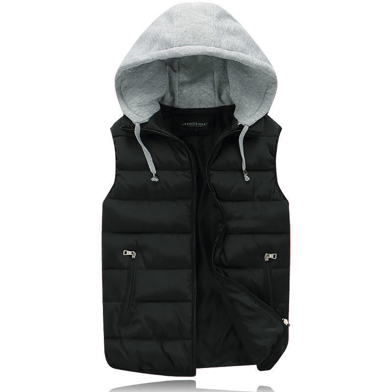 Warm Hooded Vest Coat for Women Men Couples Thicken Sleeveless Waistcoat