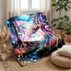Fairy and Unicorn in Fantasy Forest Theme blanket Lightweight Warm Flannel Blanket Decorative Throw Blanket for Home Decoration