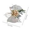 Wrist Corsage and Boutonniere Set for Decoration 10Pcs White Flowers