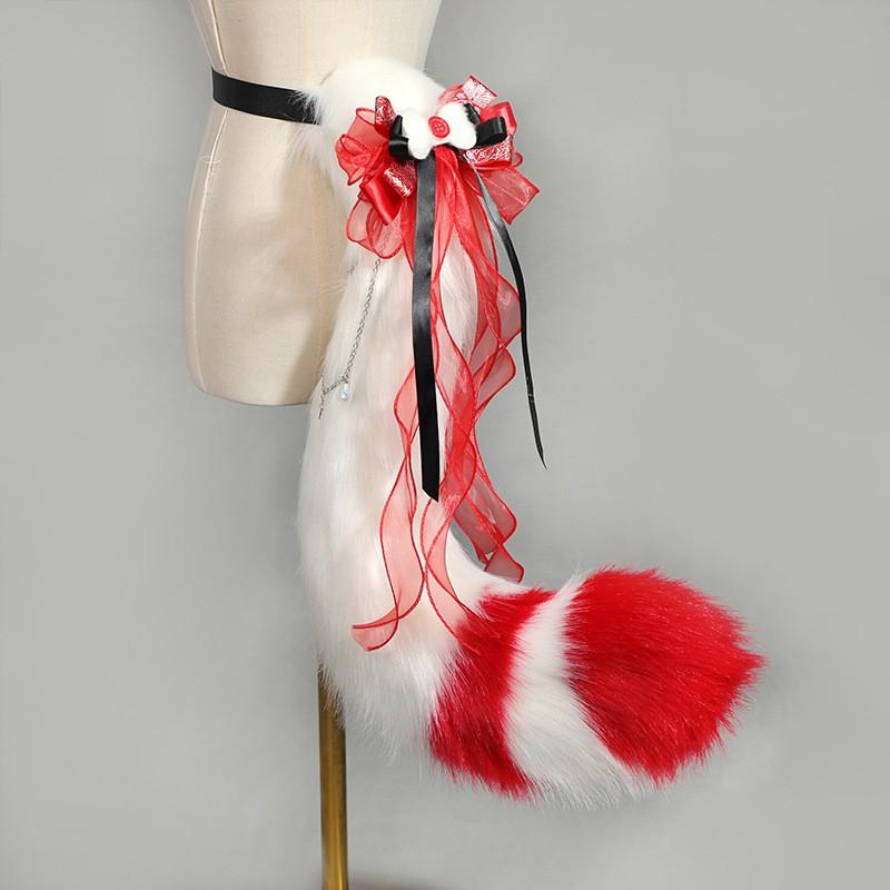 Handmade Fox Ear Headband Cat Paw Gloves Tail Set Kawaii Cosplay Anime Convention Costume Accessories