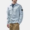 Stone Island Solid Color Logo Zip Long Sleeve Jacket Unisex jackets Ice-Blue K1S151200128S0012-V0041