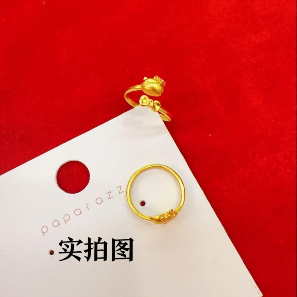 Gold Tone Playful Kitty Cat Ring Adjustable Size Cute Finger Jewelry For Fashion Couples