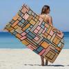 Abstraktes Geometrisches Muster Strandtuch - Weiches Saugfähiges Handtuch für Kunstliebhaber, Kräftiges und Lebendiges Design für den Täglichen Gebrauch und Komfort