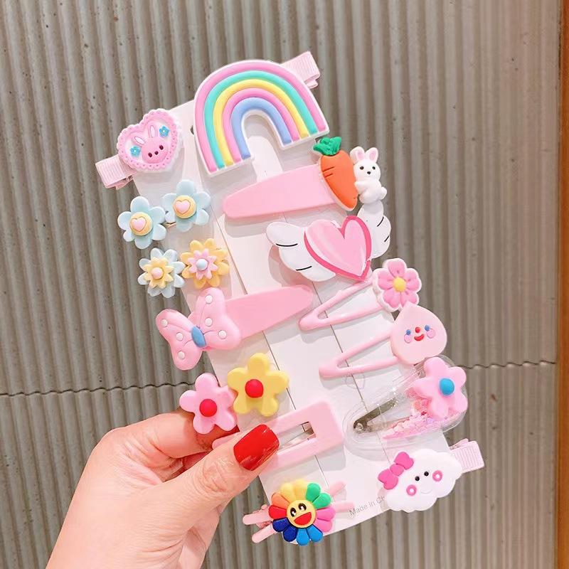 Korean Style Cartoon Hair Clips for Girls - Cute Princess Hair Accessories for Baby & Kids, Anti-Slip Baby Hairpins