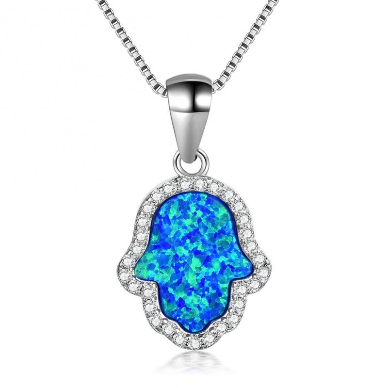 New Simple ins Platinum Palm White Diamond Necklace Daily Versatile Personalized Necklace