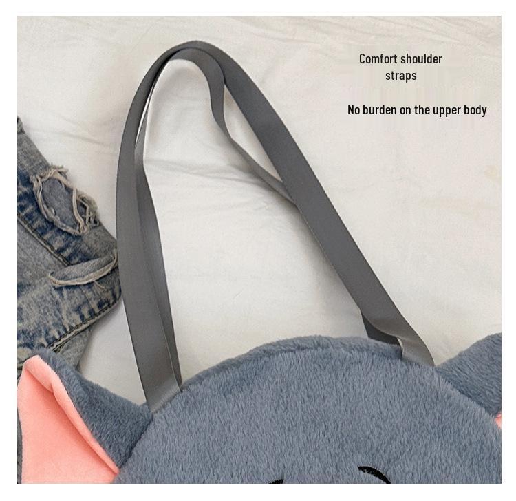 Crossbody Cute Cat & Mouse Plush Bag - Large Capacity, Lightweight, Spine-Friendly