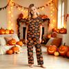 Family Matching Halloween Pajama Set with Short Sleeve Top and Pants for Parents and Kids