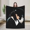 Mj King Of Pop 90er Michaels Jacksons Decken Flanell Bedruckt Atmungsaktiv Super Weich Überwurfdecken für Bett Auto Plüsch Dünne Steppdecke
