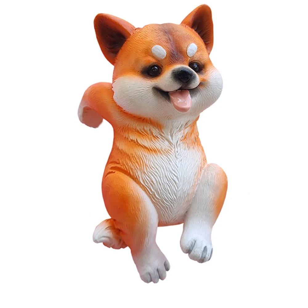 3D Dog Climbing Garden Statue Simulation Exquisite Puppy Resin Ornament Durable Novelty Fish Tank Figurine Living Room