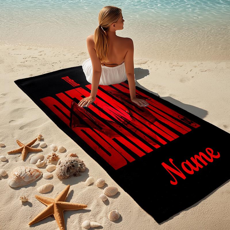 Custom Name Batman Saga Stylish Digital Printing Beach Towel Quick‑Drying Absorbent Blanket for Beach Pool Gym Travel
