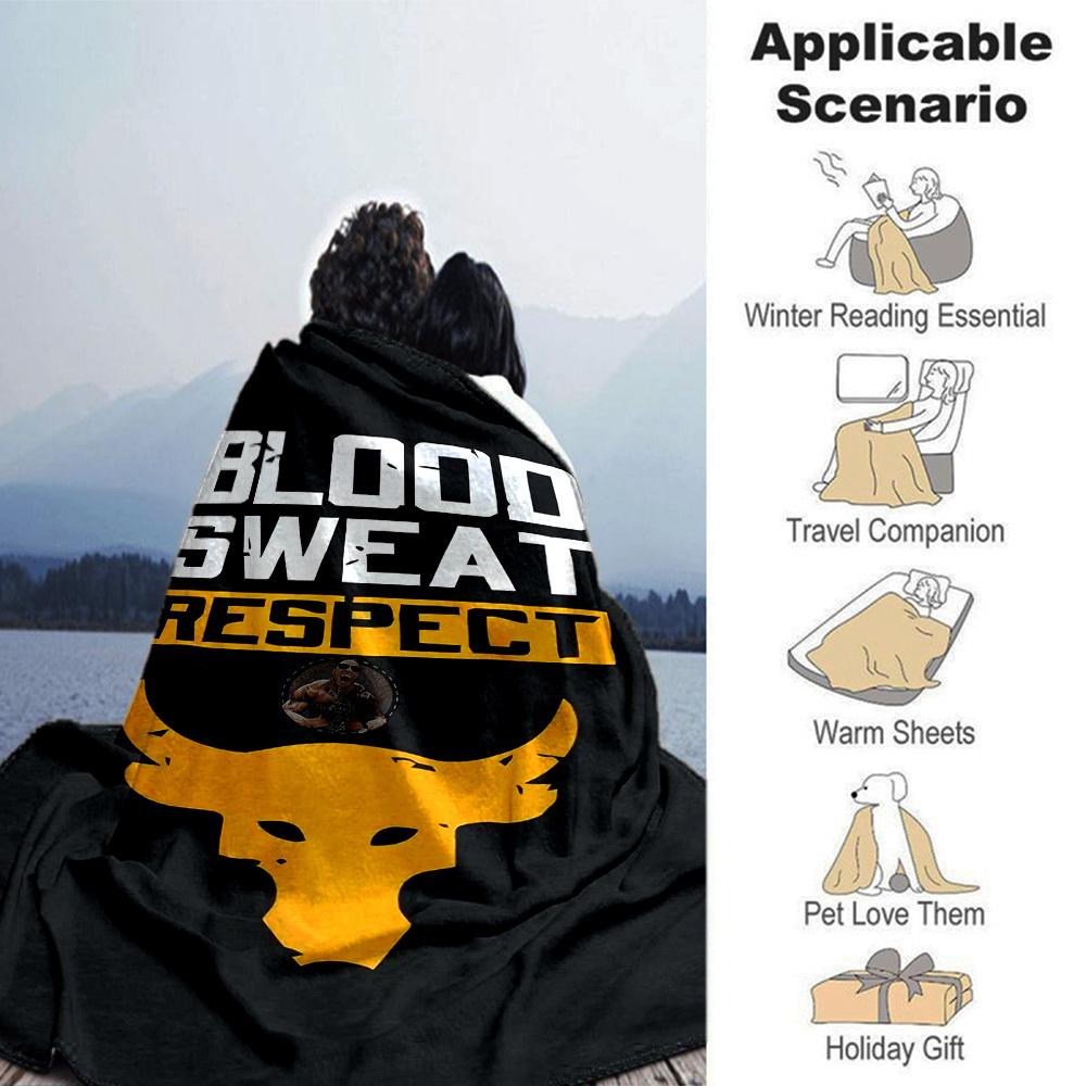 1pc BLOOD SWEAT RESPECT Soft Flannel All Season Throw for Home, Office, Outdoor UseDurable Comfort Soft Warm Throw for Home