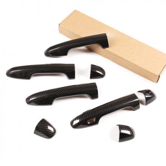 Carbon Fiber Car Door Handles Cover Trim For Toyota Tacoma 2016-