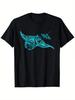 Men's & Hawaiian Tribal Manta Ray & Shark T-Shirt - Soft Breathable Turquoise Oc