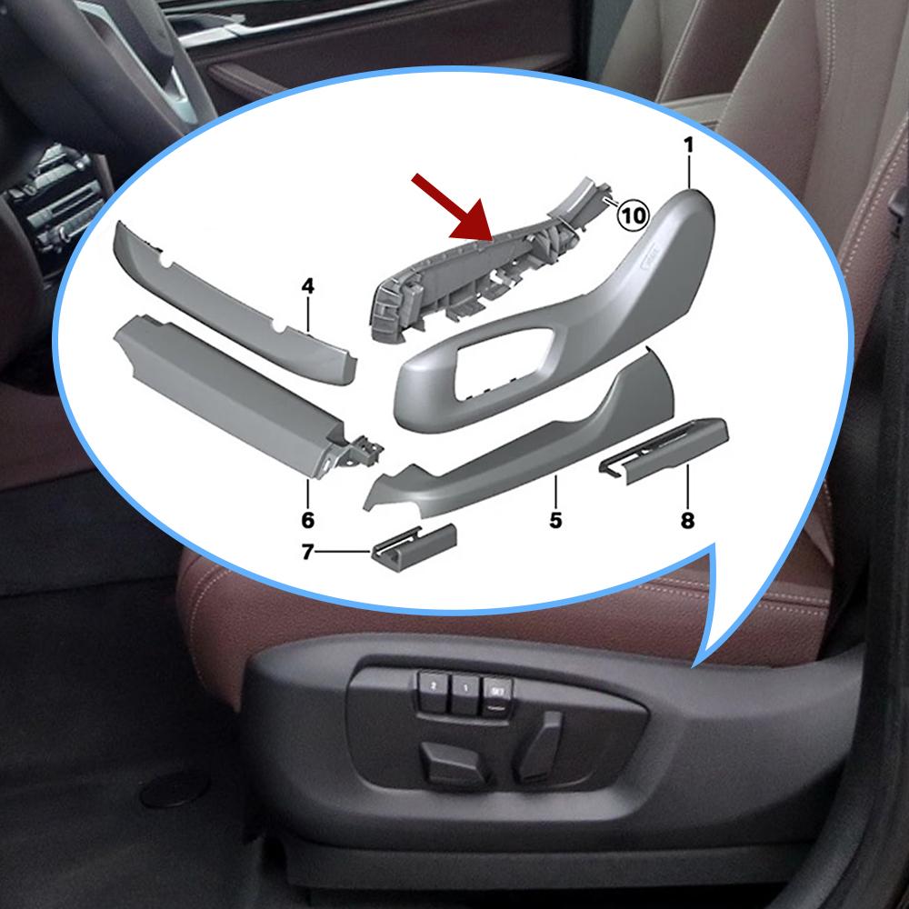 Copertura in Plastica per Binario Sedile Anteriore Auto Per BMW 5 7 6GT X5 X6 F10 F11 F15 F16 F02 G12 G30 G32 G11 F85 F90 52107317459