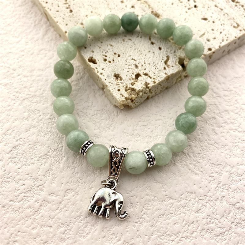 Lucky Natural Stone Beaded Bracelet Fashion Cute Elephant Unisex Bracelet Jewelry Bracelet