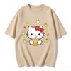 2026 New Summer HelloKitty Cute Graphic Tee Casual Short Sleeve Cotton Top for Women Girls Kawaii Cartoon Print Streetwear