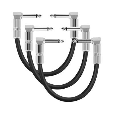 TRkin Electric Guitar Effector Connection Wire 15cm 3 Pieces Black for Guitar Effector