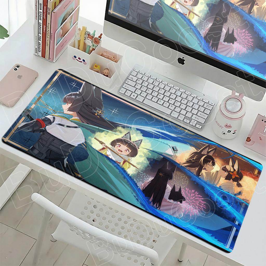 Zenless Zone Zero Gaming Mice Mat 90x40cm Computer Gamer Keyboard Cute HD Anime Mousepad Hoshimi Miyabi Non-slip Office Desk Pad