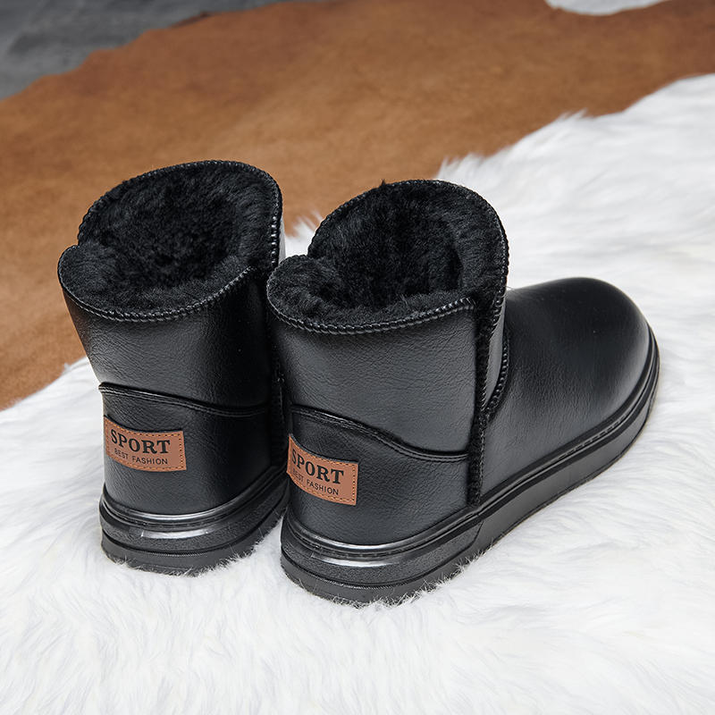 Snow boots Winter cotton shoes Fleece thickened warm fur integrated bread shoes