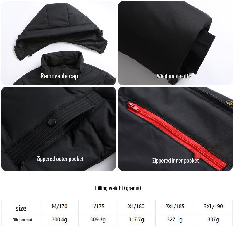 2024 Winter Men's Ultra-Warm Thick Down Jacket for Seniors - Short Style, Cold-Resistant Outerwear