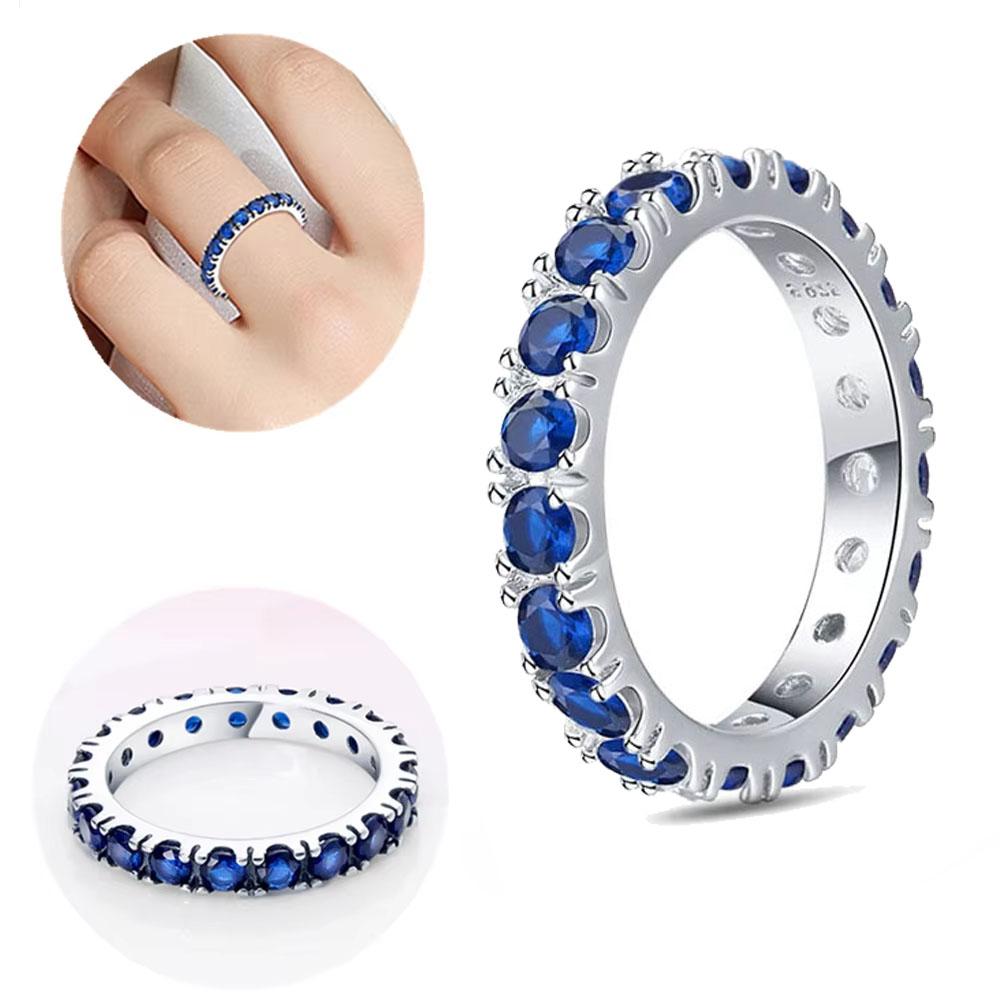 Heißer Verkauf 925 Silber Schwarz Funkelnder Reihe Ewigkeitsring Rosa Herzring für Damen CZ Zirkonia Hochzeitsschmuck Ringe Geschenke