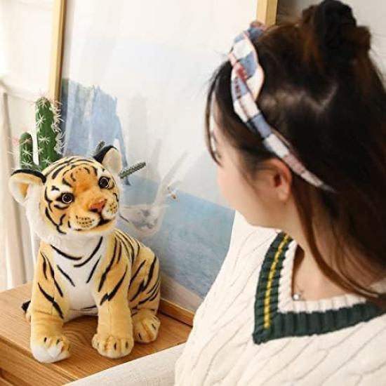 Tiger Plush Toy, Year of the Tiger, Zodiac Sign, WhiteBrown, Body Pillow, 27cm, Soft, Cute, Fluffy, Soothing, Celebration Decoration, Birthday Gift,