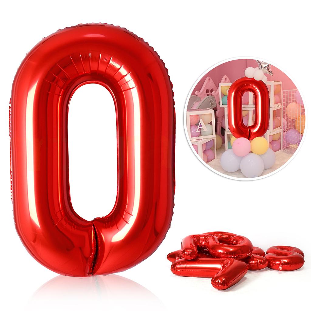 40inch Red Foil Balloons 0-9 Number Balloon Happy Birthday Wedding Party Decoration Shower Large Figures Globos