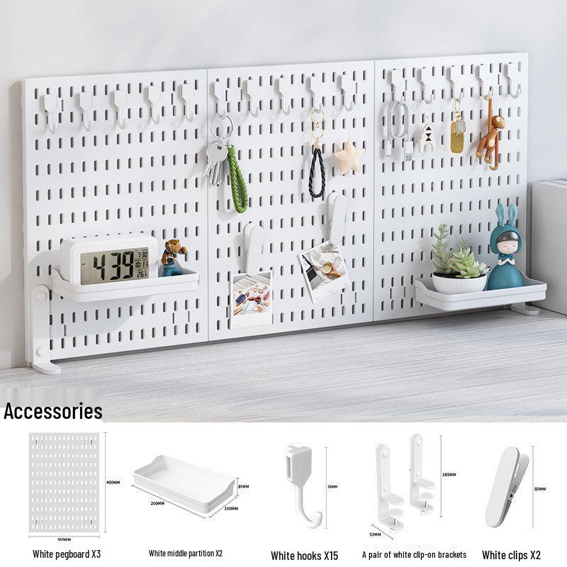 Desktop DIY Pegboard: Large Accessory Holder for Office or Home Desk, Clamp-Standing Storage, Hanging Rack, Countertop Decoration Display.