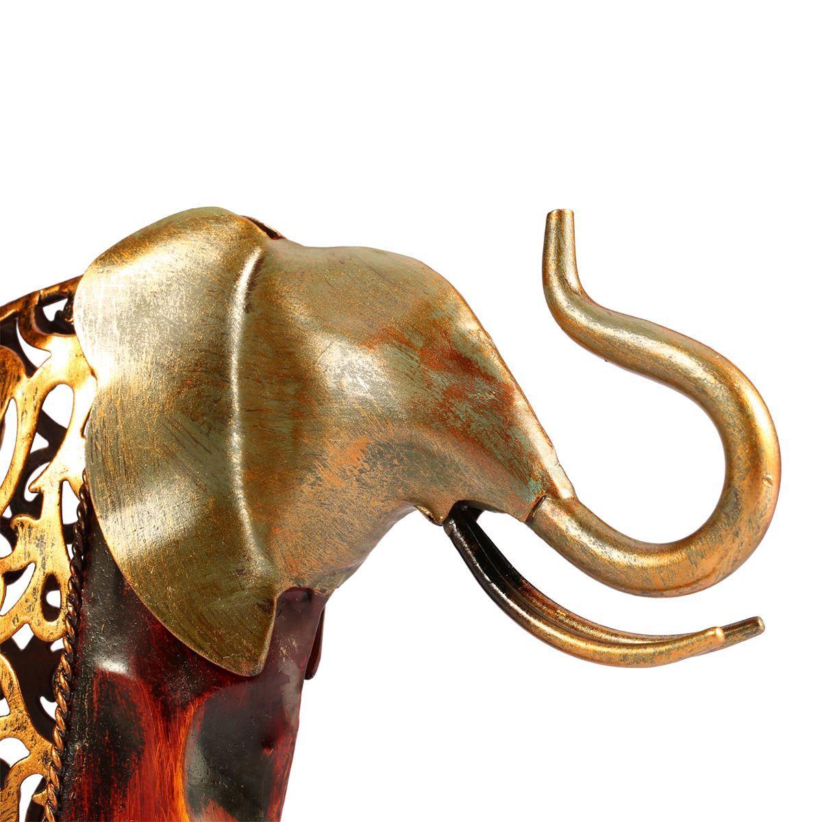 TOOARTS Carved iron art elephant   Metal animal sculpture    Home furnishing Articles  Handicrafts