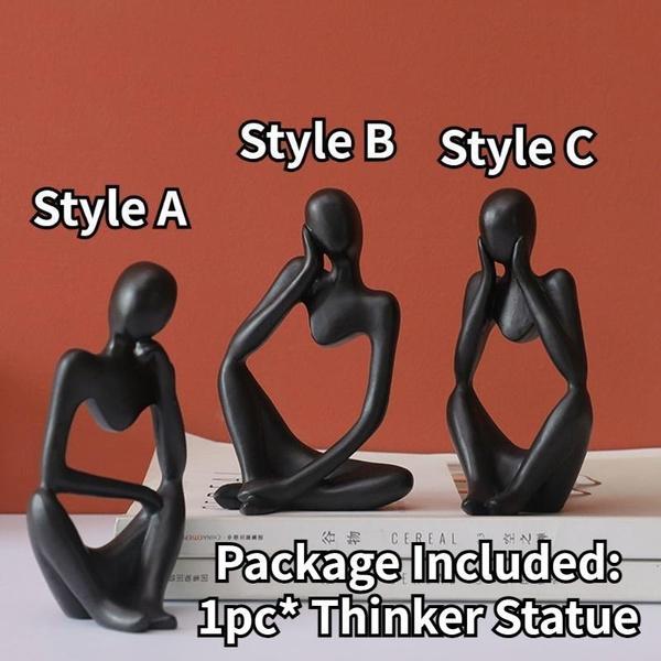 Sculptură abstractă în stil gânditor din rășină Statuie Decor pentru casă Accente Figurine de colecție Birou acasă Raft pentru cărți Decor de birou