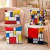 Abstract Painting Piet Mondrian Art Pillow Case Organic Short Plush Cushion Covers Breathable Washable WrinkleResistant