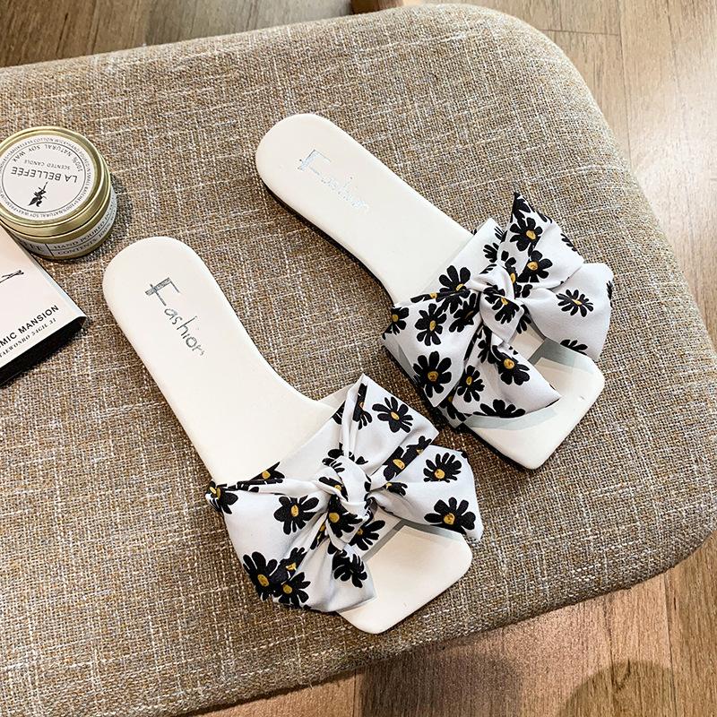 

Женские новые тапочки, летние тапочки, мягкие тапочки с бантом, для дома, пляжа, моря, сандалии и тапочки на плоской подошве 35